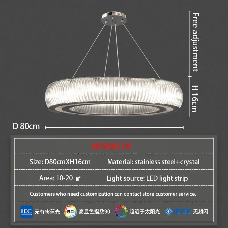 Lámpara de techo colgante LED de cristal DecorBites™ para una decoración moderna y lujosa en la sala de estar.