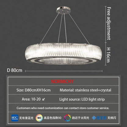 Lámpara de techo colgante LED de cristal DecorBites™ para una decoración moderna y lujosa en la sala de estar.