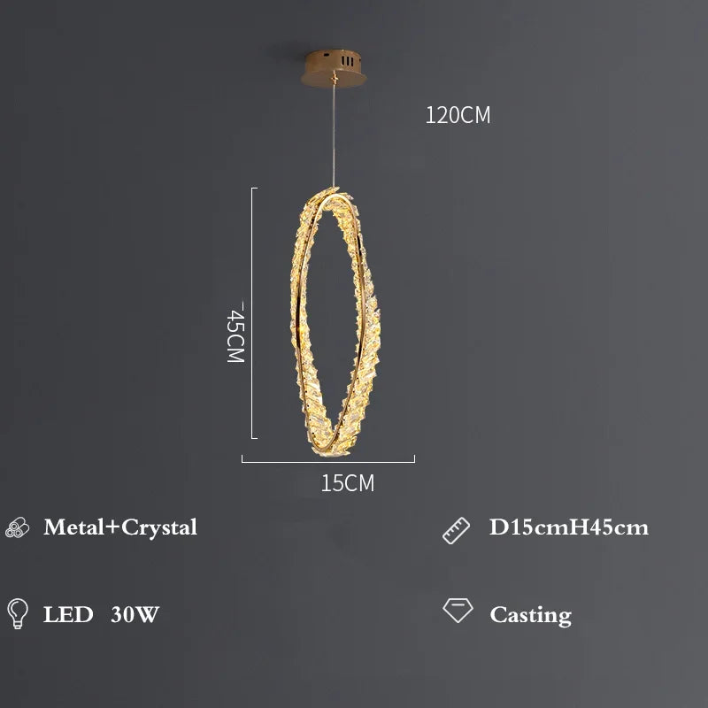 Lámparas colgantes LED de cristal DecorBites™ para una decoración de sala de estar de lujo