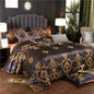 Decobites Satin Jacquard Duvet Cover Set King Queen Size Luxury Bedding