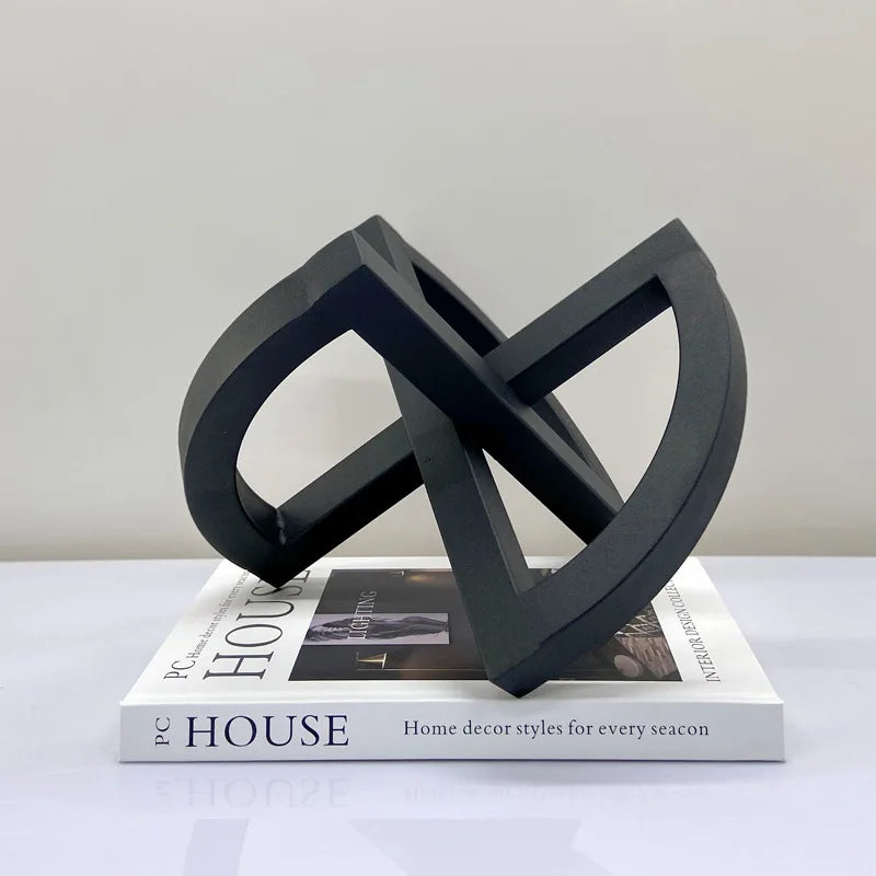 ديكور بايتس™ - زخارف هندسية مجوفة سوداء تجريدية للديكور المنزلي - حرف يدوية