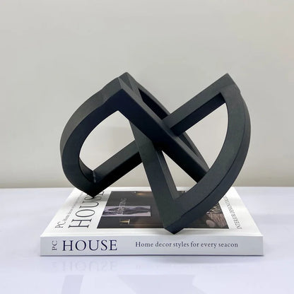 ديكور بايتس™ - زخارف هندسية مجوفة سوداء تجريدية للديكور المنزلي - حرف يدوية