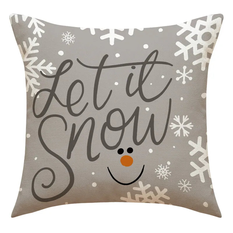 DecorBites™ Christmas Pillowcase: Santa Claus Snowman Print for Living Room Sofa Decor