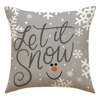 DecorBites™ Christmas Pillowcase: Santa Claus Snowman Print for Living Room Sofa Decor