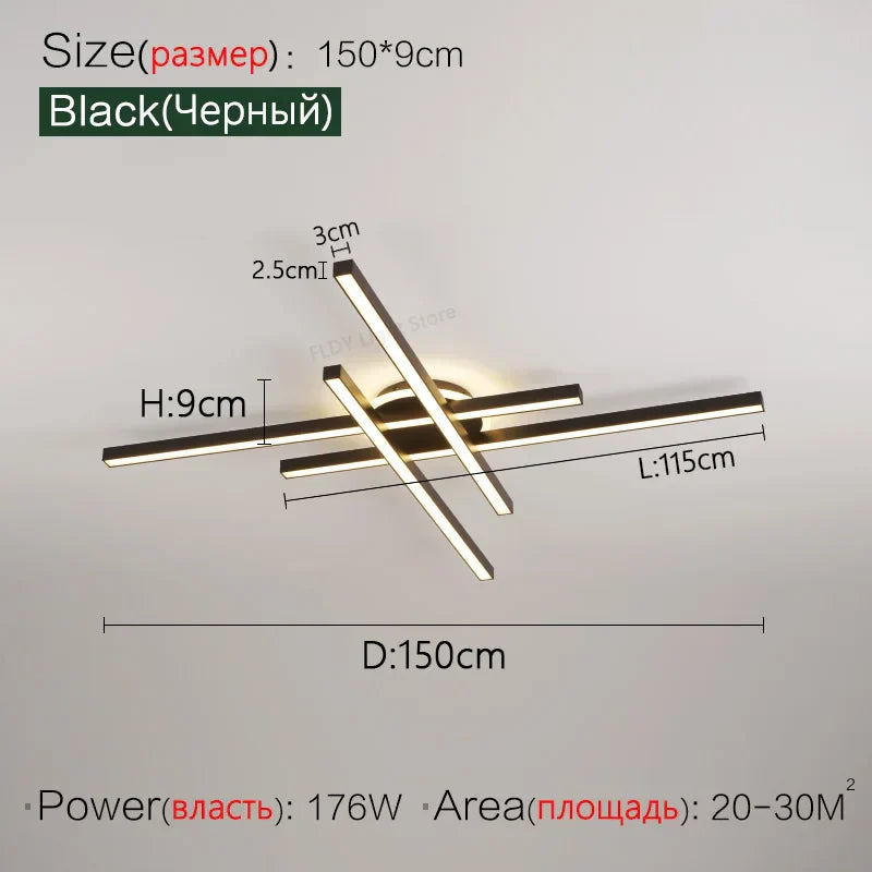 Lámpara de techo LED nórdica DecorBites™ 2023 para sala de estar, comedor y dormitorio