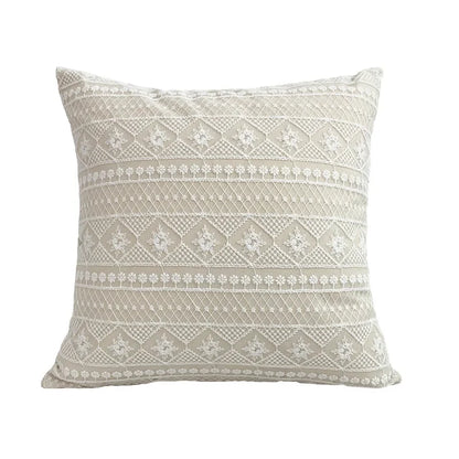 DecorBites™ Boho Linen Cotton Pillow Cover with Tassels - Beige Square/Rectangular 45x45cm/30x50cm