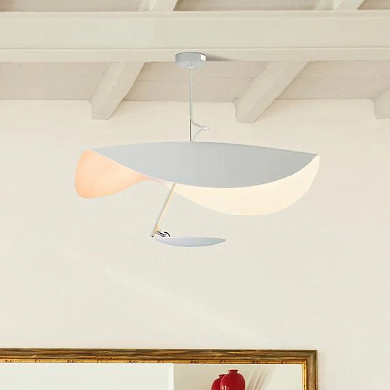 DecorBites™ Lederam Manta Pendant: Industrial Black & Gold Ceiling Light with Lotus Leaf Design