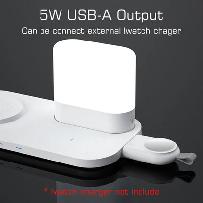 DecorBites™ LED Wireless Charging Night Light with 3 Colors, USB Bedside Lamp