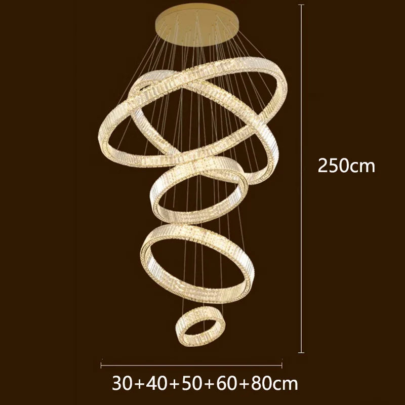 DecorBites™ Crystal Chandelier: Luxury Living Room Pendant Light, Stair Lamp & Ceiling Lighting