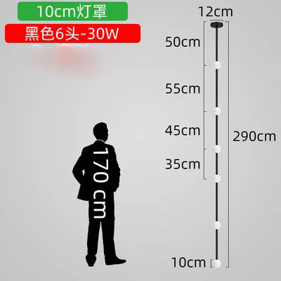 Lámpara de araña de cristal lineal DecorBites™ | Minimalista negro/dorado | Diseño creativo de 5/6/7/8 luces