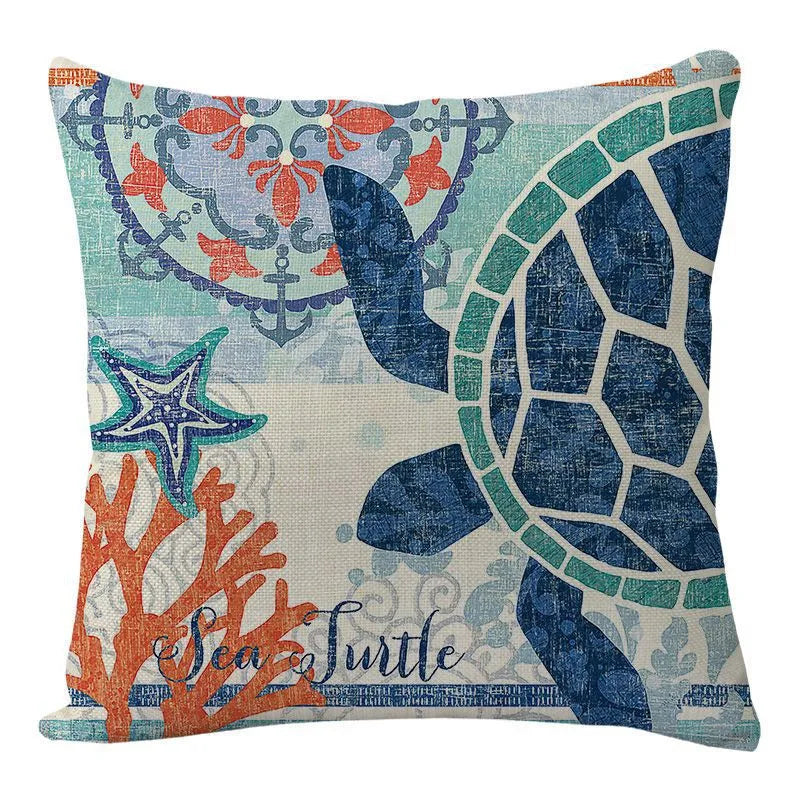 DecorBites™ Coastal Cushion Cover - Sea Theme Decorative Sofa Pillowcase