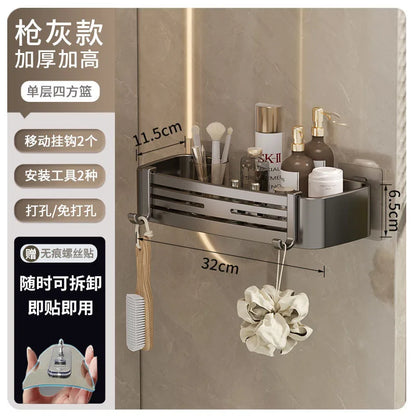 Organizador de estantes de esquina DecorBites™: Estante de almacenamiento de pared para baño y cocina