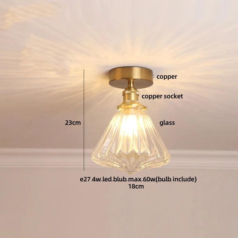 DecorBites™ Diamond Glass LED Ceiling Lights - Modern Nordic Luxury Canopy Fixture