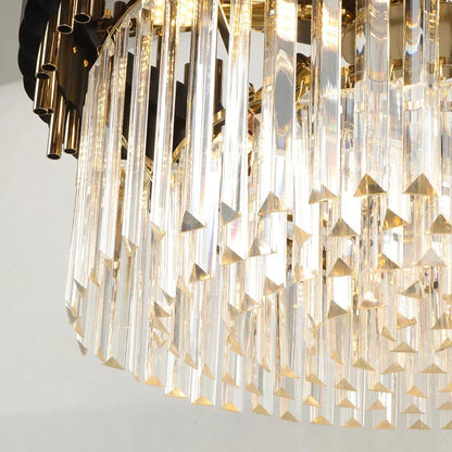 DecorBites™ Gold Black Crystal Ceiling Chandelier – Modern LED Round Kitchen Pendant Lamps