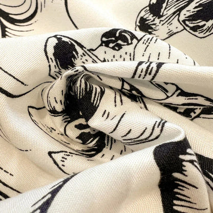 DecorBites™ Korean Black White Hepburn Style Bedding Set with Lace Fitted Sheet Set