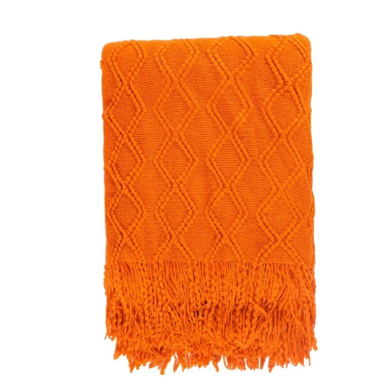 DecorBites™ Knitted Woolen Blanket - Cozy Home Accent and Travel Essential