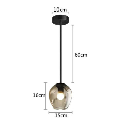 مصابيح الحائط الزجاجية باللون الأسود الذهبي من DecorBites™ لإضاءة ديكور المنزل العصري