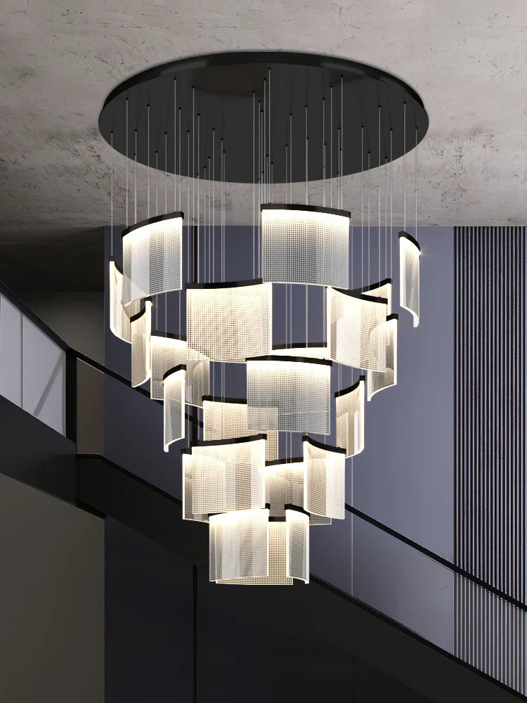 DecorBites™ Acrylic LED Chandelier: Modern Light Luxury Dimmable Pendant for Living Room-Elegant Lighting Fixtures