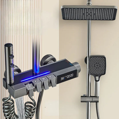 DecorBites™ Digital Display Brass Thermostatic Shower Faucet Set for Bathroom