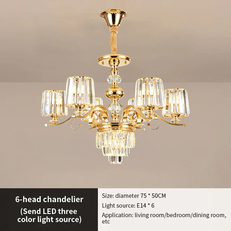DecorBites™ Elegant Crystal Chandelier for Living and Dining Room Lighting