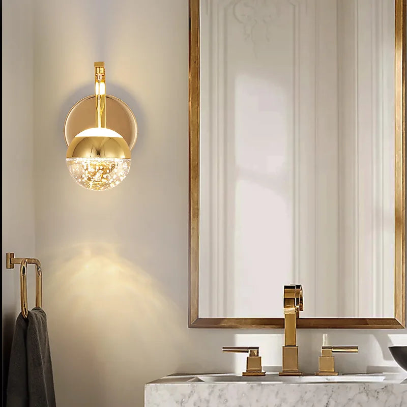 Gold Crystal Bubble Wall Sconce