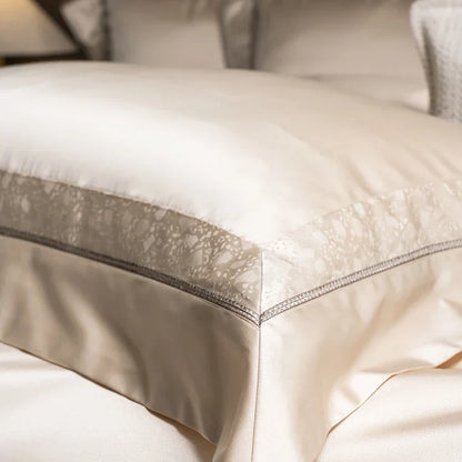 Decobites Classic Luxury Brocade Satin Jacquard Cotton Bedding Set with Sheet and Pillowcase