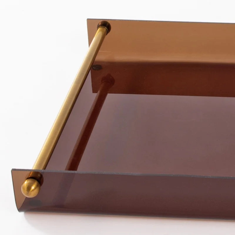 DecorBites™ Clear Glass Square Fruit Plate Tray Desktop Storage Container Home Decor