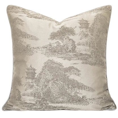 Funda de cojín DecorBites™ con jacquard geométrico de cuatro hojas dorado - Decoración de lujo para el hogar