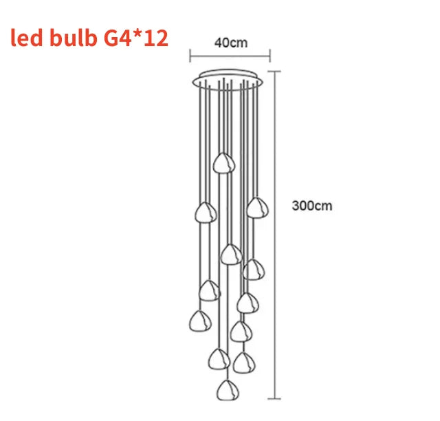 Lámpara de araña LED nórdica DecorBites™ Crystal Ball: Iluminación decorativa moderna para escaleras