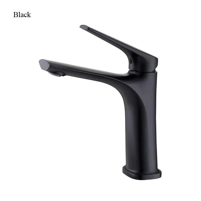 Grifo de lavabo Decorbites™ Oro Negro Cromo para Baño, Mezclador de Agua Caliente y Fría de Una Palanca
