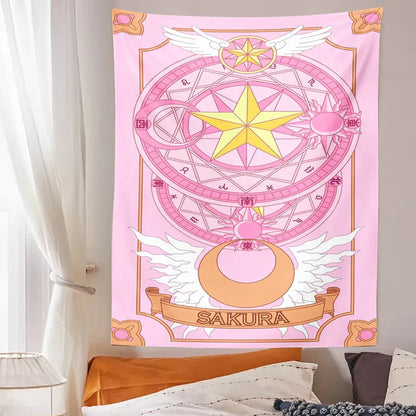 Decobites Sailor Moon Tapestry: Kawaii Pink Room Decor for College Dorm and Home