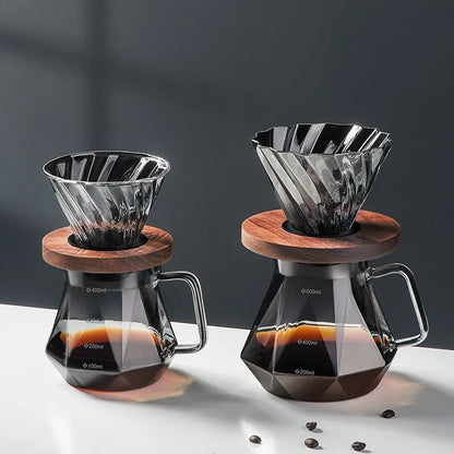 Decorbites™ Diamantglas-Kaffeekanne mit wiederverwendbarem Filterbecher