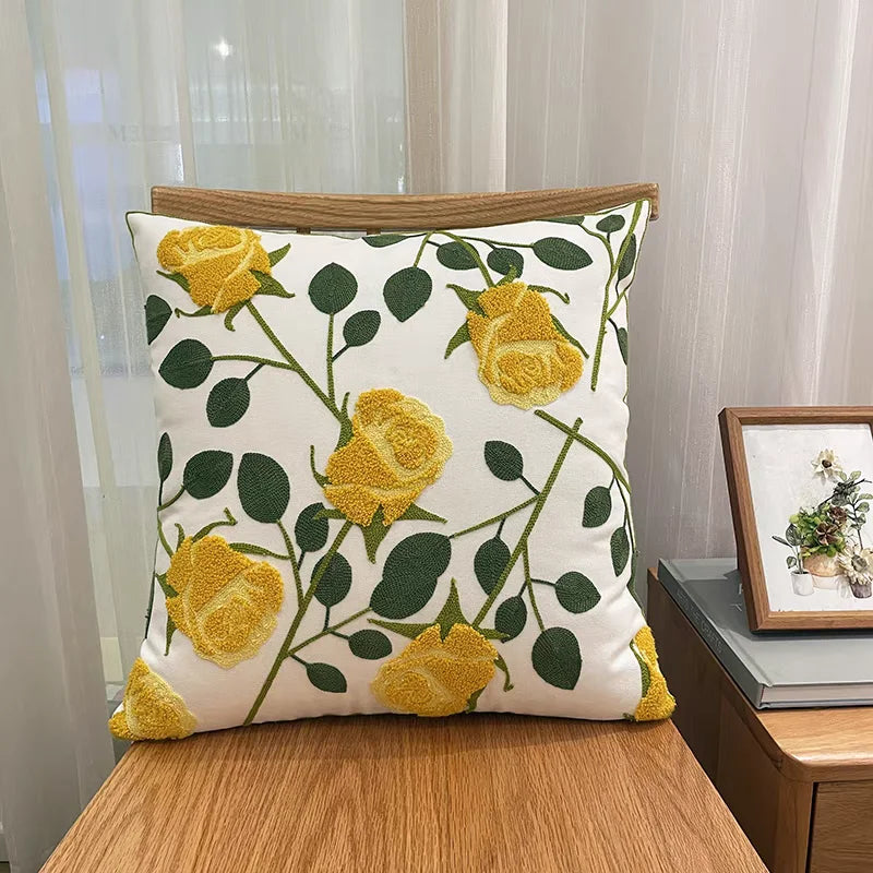 Funda de cojín bordada de lujo DecorBites™, fundas de almohada decorativas de primera calidad