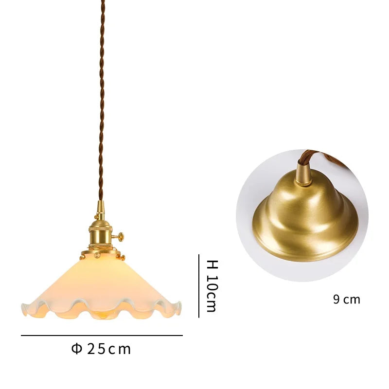DecorBites™ Glass LED Pendant Lamp: Modern Copper Nordic Indoor Lighting for Home, Coffee, Bedroom & Living Room
