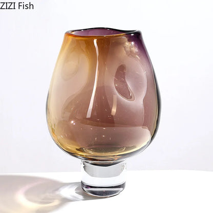 DecorBites™ Glass Vase Hydroponics Plant Pots | Colourful Table Decoration Vases