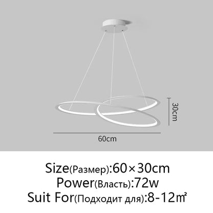 DecorBites™ Circular Black/White Chandelier for Living, Dining, and Kitchen Room