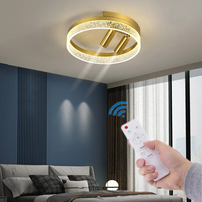Luces de Techo LED Oro Decorbites™ con Control Remoto Regulable para Iluminación de Sala de Estar y Cocina