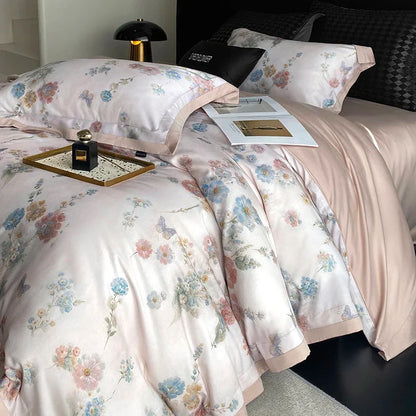 DecorBites™ Flowers Prints Bedding Set - Duvet Cover, Bed Sheet, Pillowcases