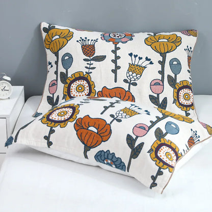 DecorBites™ Lace Trim Pillow Towel - Double Sided Yarn-Dyed Jacquard - 52*75 CM - Five-Layer Cotton Gauze