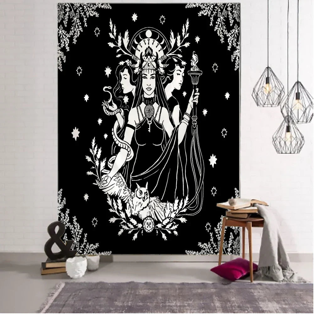 Decobites Tarot Divination Tapestry Wall Hanging for Witchcraft Dark Mystery Home Decor