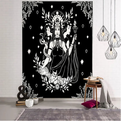 Decobites Tarot Divination Tapestry Wall Hanging for Witchcraft Dark Mystery Home Decor