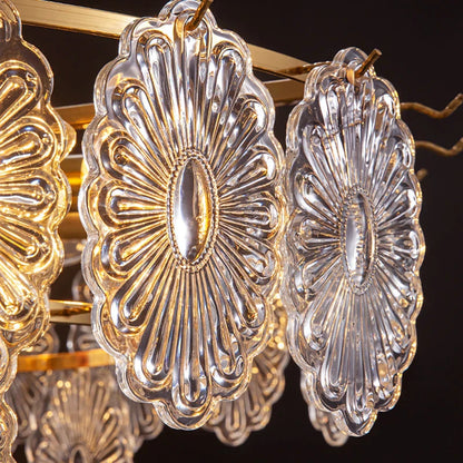 DecorBites™ Elegant Glass Chandelier with LED Lights for Home Décor