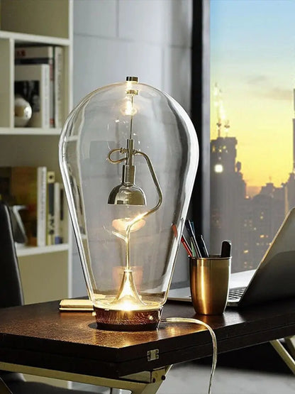 Decorbites™ Glas-Schreibtischlampe: Vintage-Industrial-Stil Tischleuchte für Schlafzimmer-Dekoration