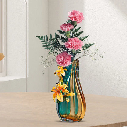 DecorBites™ Handmade Enamel Vase for Living Room TV Cabinet and Wine Cabinet Décor