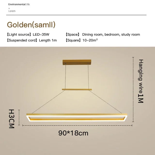 DecorBites™ Aluminum LED Ceiling Chandelier - Modern Design for Kitchen Island, Dining Table, Office, Bar