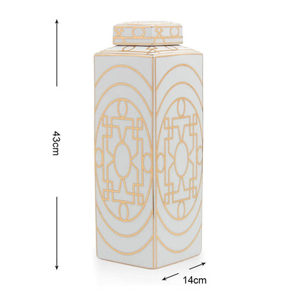 Decorbites™ Goldkorn-Keramik-Zylinder-Speichergefäß Vintage-Vase Taschentuchbox Ornamente