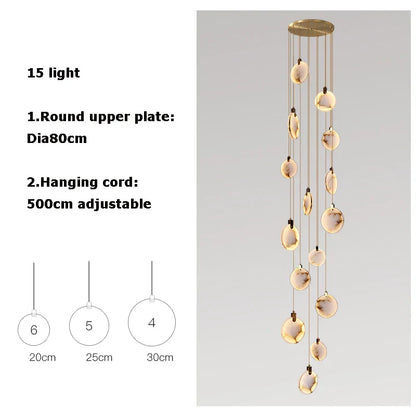 DecorBites™ LED Marble Gold Chandelier for Living Room, 2025 Trend Lustre Lighting