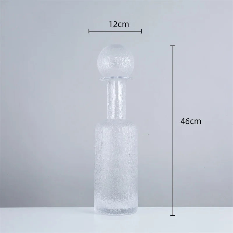 DecorBites™ Grey Round Glass Vase Hammer Lid Terrarium Home Decoration