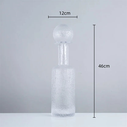 DecorBites™ Grey Round Glass Vase Hammer Lid Terrarium Home Decoration