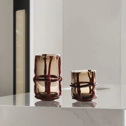 DecorBites™ Clear Glass Cross Flower Vase - Home Decor & Terrarium Display